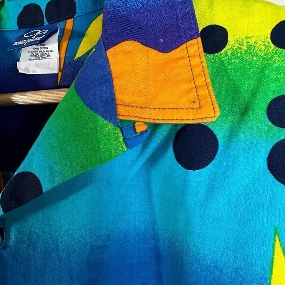 Ocean Pacific VTG USA Blue Hawaiian‎ Shirt Men’s L EUC - Picture 5 of 8